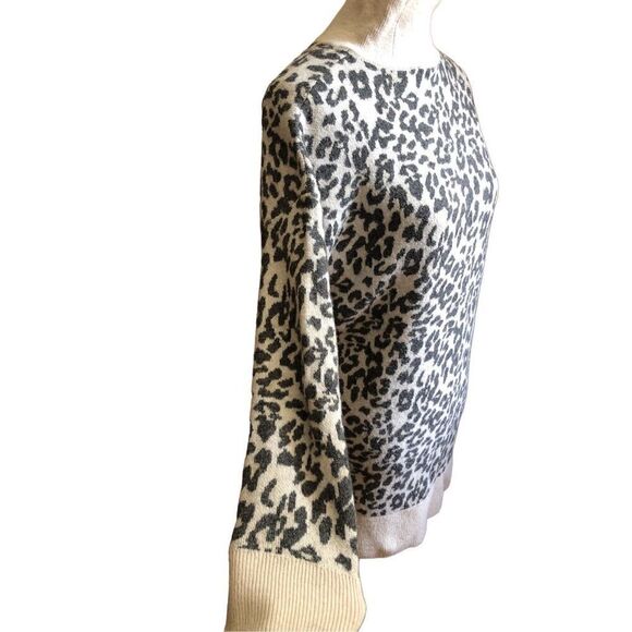 Loft Leopard Turtleneck Wool Blend Sweater Dress size L - Picture 3 of 12
